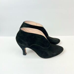 Repetto Black Suede Heels US 8.5 Euro 39 V-cut Booties